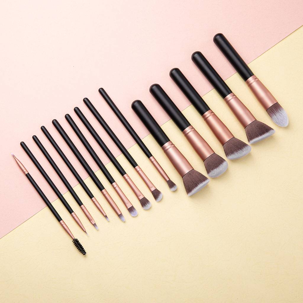 Makeup Brushes 14 Pcs Synthetic Foundation Brush Blending Face Powder Blush Concealers Makeup Brush Set